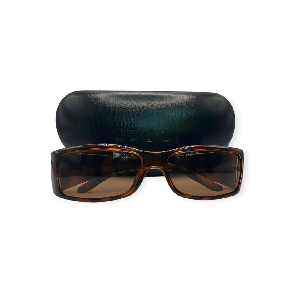 Gucci Sunglasses Rectangle Brown 
Slim Vintage  Authentic Retro Y2K